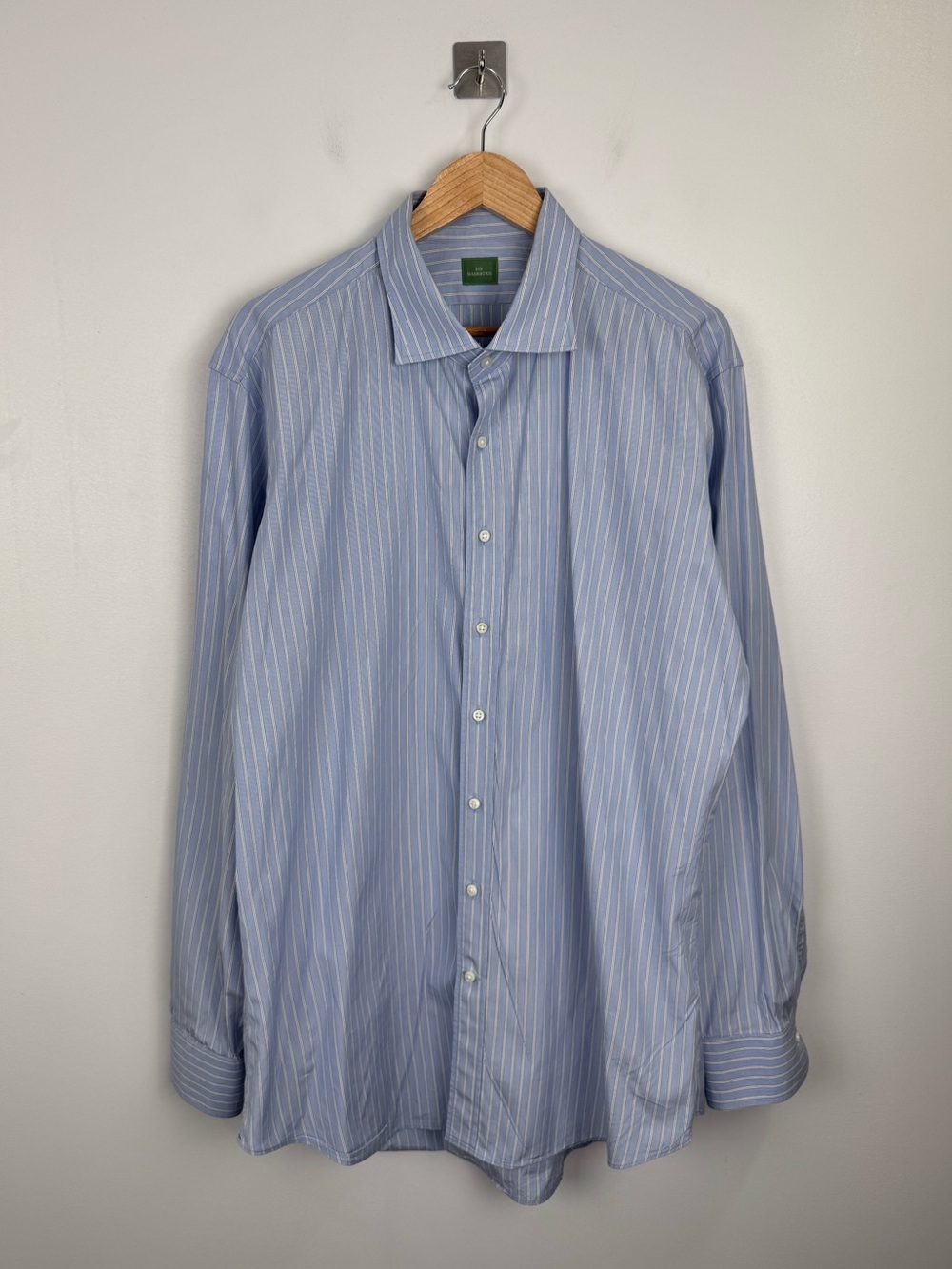 Sid Mashburn Men Blue Stripe‎ Button Down Shirt Size XL